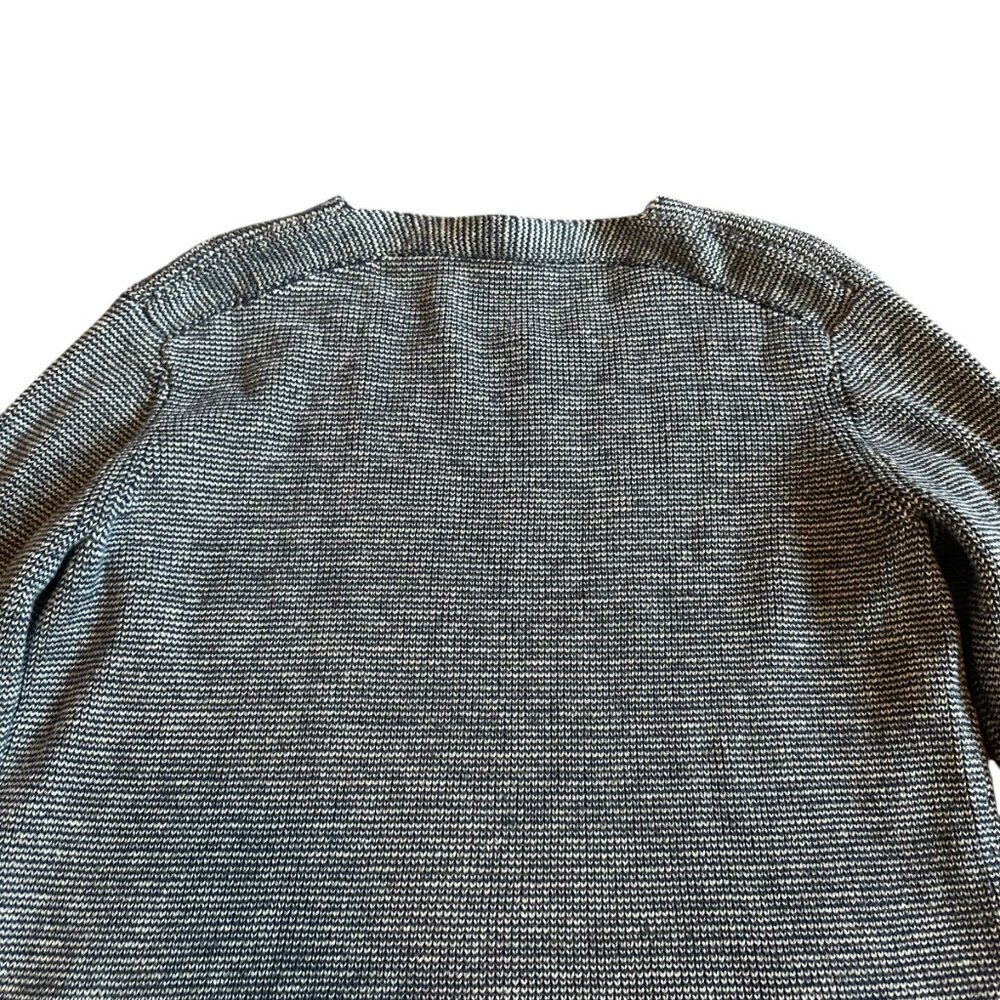 COS Navy White Pullover Sweater 100% Cotton Crew Neck Stretch Size Small Women's - Picture 8 of 11